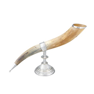 Lot 401 - Silver Plate Mounted Horn Length 23 inches.