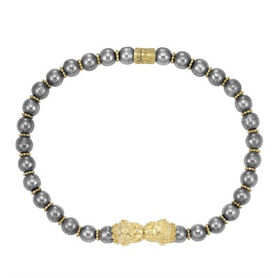 Lot 14 - Sterling Silver Bead and Gold Necklace, Zolotas