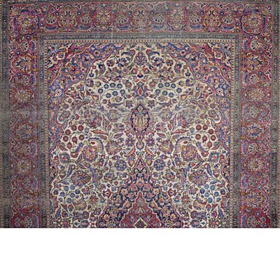 Lot 631 - Silk Kashan Rug Central Persia, first quarter...