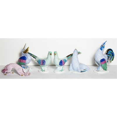 Lot 226 - Group of Six Herend Porcelain Figures Animals