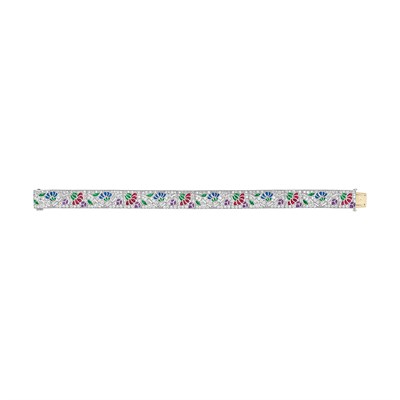 Lot 620 - Diamond and Gem-Set Bracelet