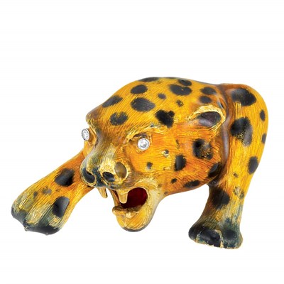 Lot 17 - Gold, Enamel and Diamond Leopard Brooch