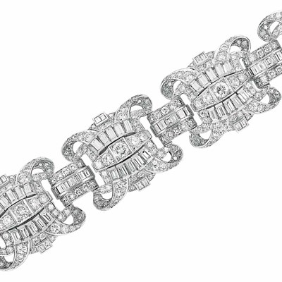 Lot 585 - Platinum and Diamond Bracelet