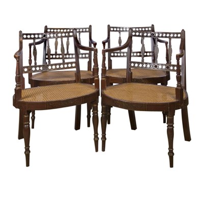 Lot 586A - Set of Four Regency Painted Armchairs 19th...