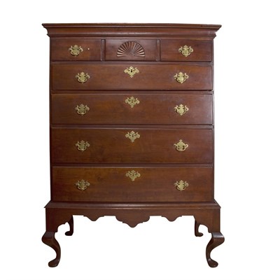 Lot 168 - Queen Anne Cherry Chest on Frame Rhode Island,...