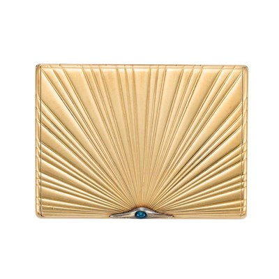 Lot 135 - Gold and Cabochon Sapphire Case