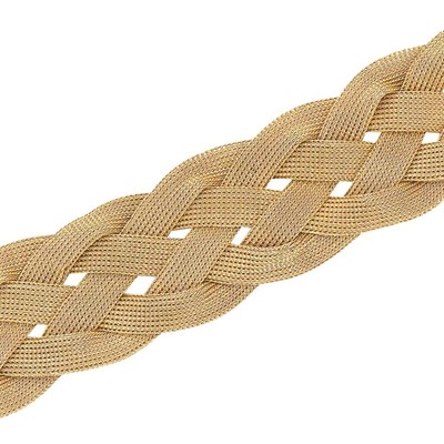 Lot 261 - Wide Braided Gold Mesh Bracelet