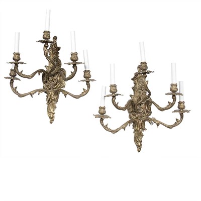 Lot 431 - Companion Pair of Louis XV Style Gilt-Bronze...