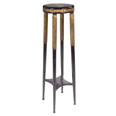 Lot 384 - French Art Deco Parcel Gilt and Ebonized Stand...