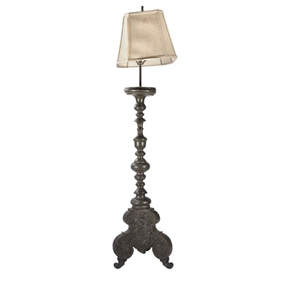 Lot 152 - Continental Baroque Pewter Altar Stick...