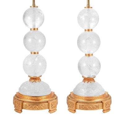 Lot 543 - Pair of Neoclassical Style Gilt-Metal and Rock...