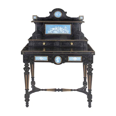 Lot 260 - Napoleon III Gilt-Metal and Porcelain Mounted...