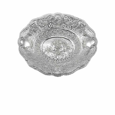 Lot 241 - Continental Reticulated Silver Bowl Of shaped...