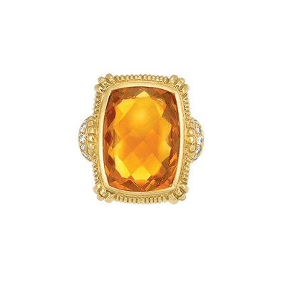 Lot 243 - Gold, Citrine and Diamond Ring, Judith Ripka