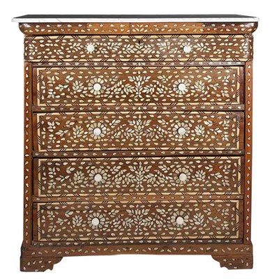 Lot 305 - Damascus Bone and Mother-of-Pearl Inlaid...
