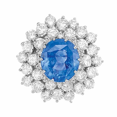 Lot 262 - Platinum, Sapphire and Diamond Ring