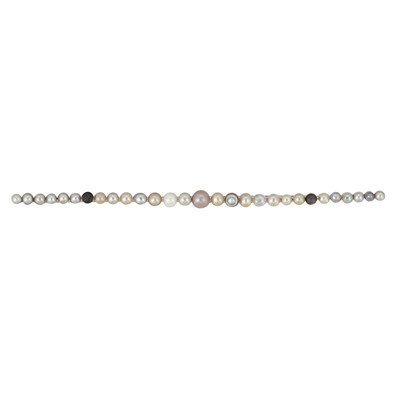 Lot 305 - Antique Gold and Natural Pearl and Natural Freshwater Pearl Bar Brooch