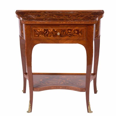 Lot 392 - Louis XVI Style Marquetry Inlaid Walnut Side...