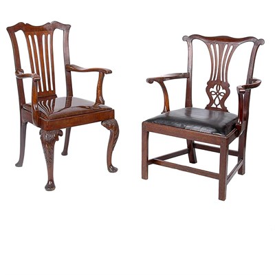 Lot 495 - George III Mahogany Armchair circa 1770 With...
