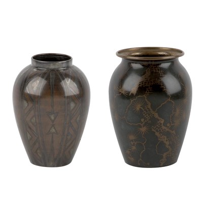 Lot 120 - Christofle Art Deco Vase Copper and silver...