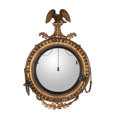 Lot 480 - Regency Gilt Wood Convex Mirror First quarter...