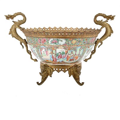 Lot 122 - Gilt-Bronze Mounted Famille Rose Center Bowl...