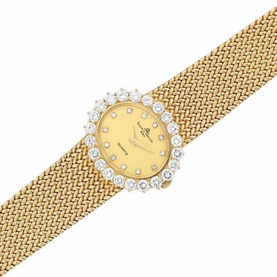 Lot 121 - Gold and Diamond Wristwatch, Baume & Mercier