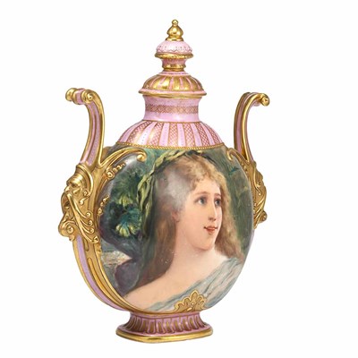 Lot 541 - Vienna Style Gilt and Painted Porcelain...
