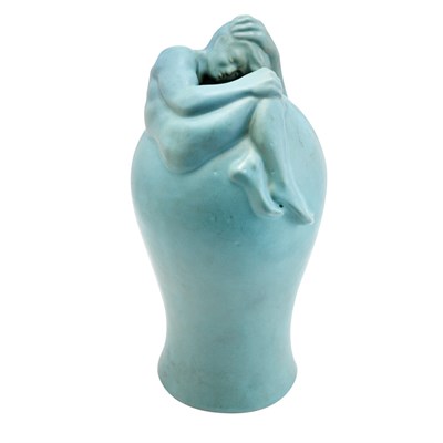 Lot 458 - Van Briggle Glazed Pottery Despondency Vase Of...