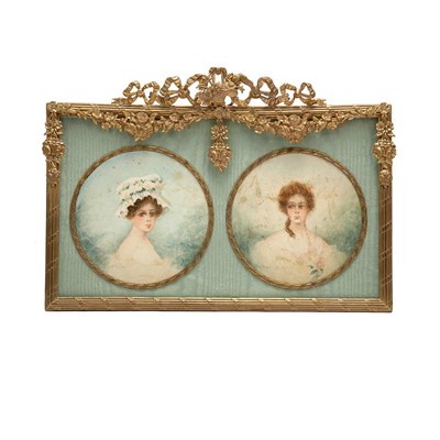 Lot 170 - Louis XVI Style Gilt-Metal Double Portrait...