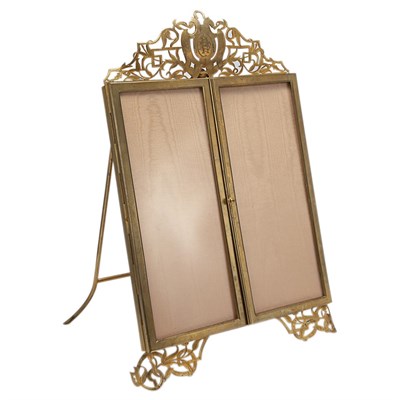 Lot 168 - Gilt-Bronze and Gilt-Metal Triptych Photograph...