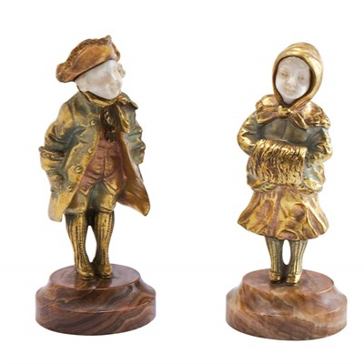 Lot 374 - Pair of French Gilt-Bronze and Carved Ivory...