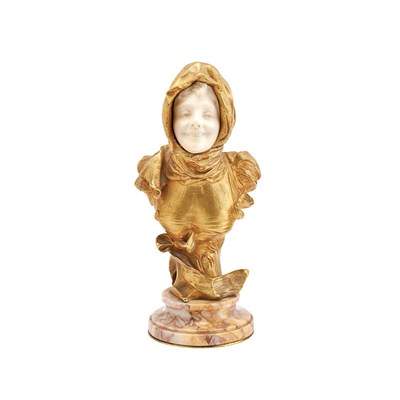 Lot 377 - Gilt-Bronze and Carved Ivory Allegorical Bust...