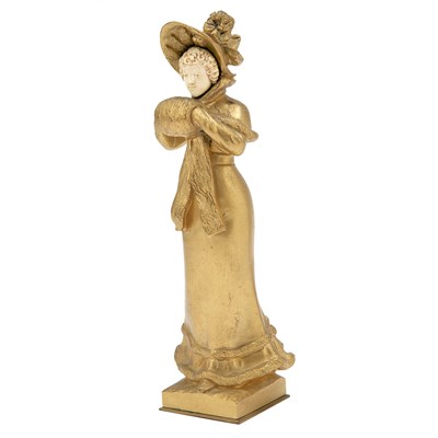 Lot 375 - French Gilt-Bronze and Carved Ivory Figure of...