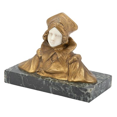 Lot 376 - Gilt-Bronze and Carved Ivory Bust of a...