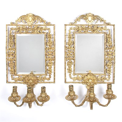 Lot 427 - Pair of Louis XVI Style Gilt-Metal Girandole...