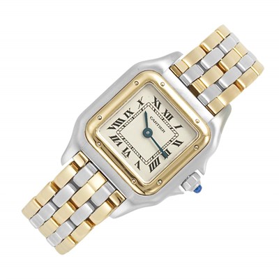 Lot 130 - Stainless Steel and Gold Wristwatch, Cartier