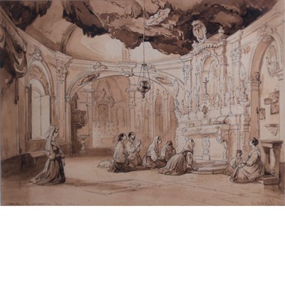Lot 8 - Attributed to Achille Vianelli Church Interior...