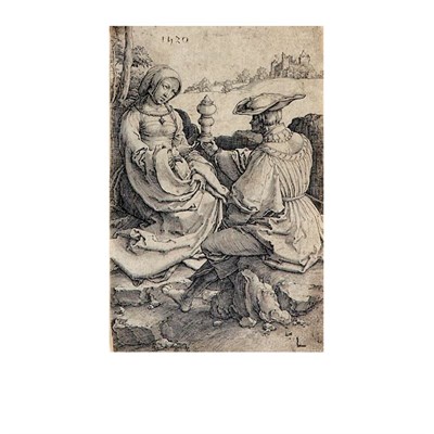 Lot 437 - Lucas van Leyden (1494-1533) NOBLEMAN AND A...