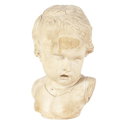 Lot 147A - Continental Baroque Style Ivory Bust of a Boy...