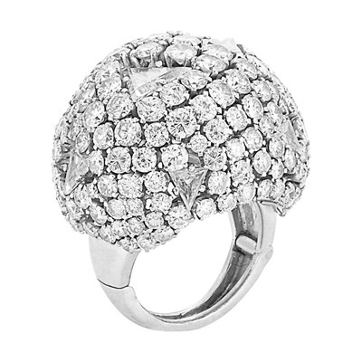 Lot 511 - Platinum and Diamond Dome Ring, David Webb