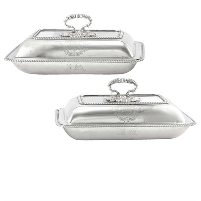 Lot 343 - Pair of George III Silver Covered Entree...