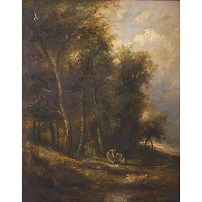 Lot 12 - French School 19th Century Two Figures in a...