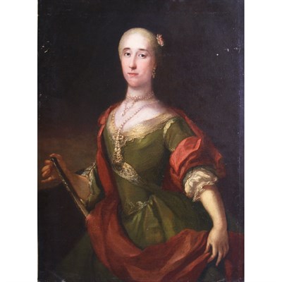 Lot 81 - School of Pietro Longhi Lady with a Flute Oil...