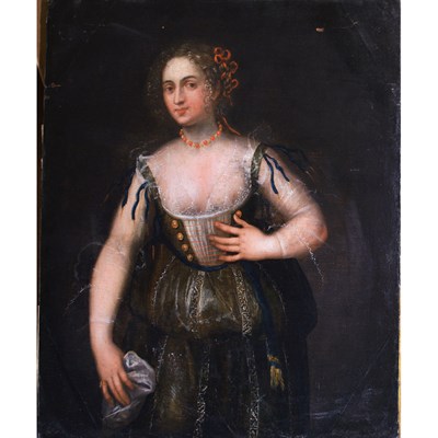 Lot 79 - Italian School 16th Century Lady with Red...