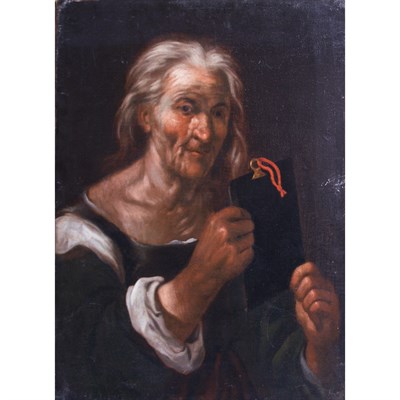 Lot 76 - School of Gennaro Amoroso Old Woman Holding a...