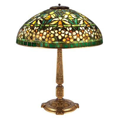 Lot 494 - Tiffany Studios Gilt-Bronze and Leaded Favrile...