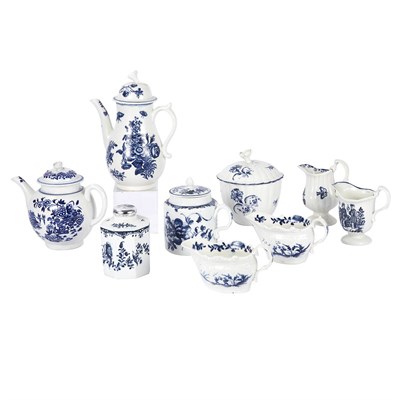 Lot 386 - Group of Worcester Blue and White Porcelain...