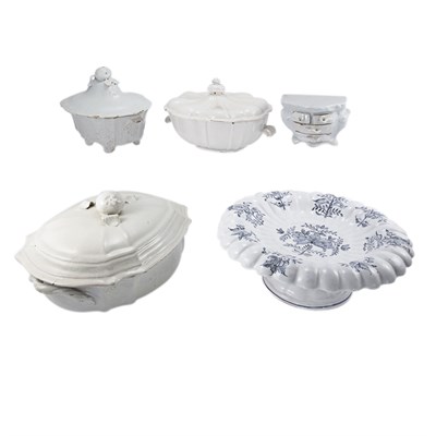 Lot 161 - Group of Italian White Glazed Faience Table...