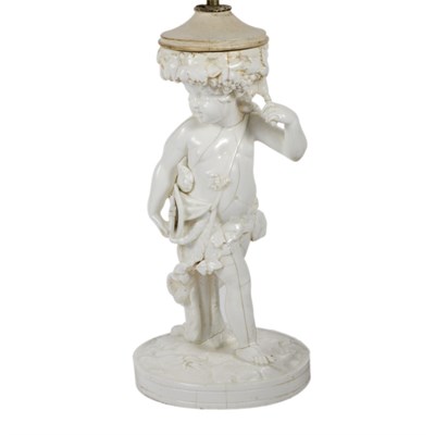 Lot 360 - Italian Faience Figural Lamp Height 15 inches.